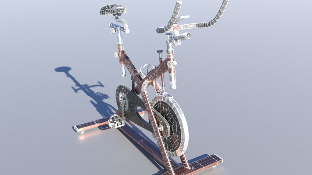 Stationary Spinning Bike 3D Model preview image 8